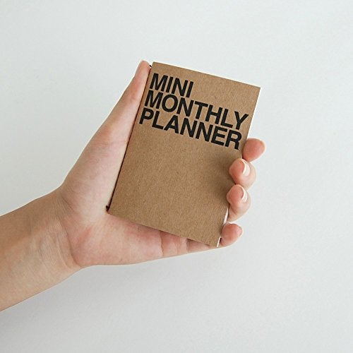 JSTORY Mini Monthly Planner Set of 2 Stitch Bound Flat Lay Pocket Size Year Round Flexible Cover Goal/Time Organizer Thick Paper Eco Friendly Customizable A7 16 Months 150 GSM 18 Sheets Each Kraft - Image 2