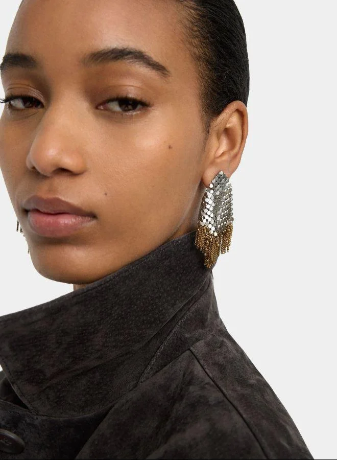 بارفوا أقراط ماكسي على شكل ماسة مع شرابات