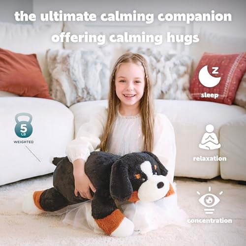 IKASA 5lbs Weighted Stuffed Animal Bernese Mountain Dog27 inches Plush Toy Giant Large Big Jumbo Soft PuppyHuge Size Cute PlushieGift for Kids - Image 5