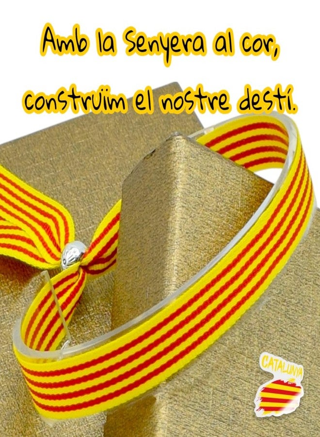 BDM Catalan Flag Bracelet, Senyera. Adjustable to Any Size. Catalan Flag - Image 5