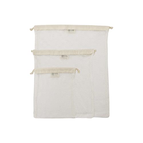 Simple Ecology Organic Cotton Mesh Laundry Bag; Machine Washing Bags for Delicates, Lingerie and Garments, Set of 3 (S, M, L) - Image 1