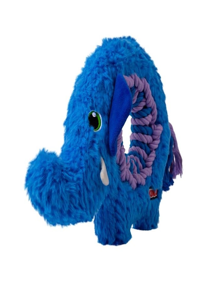 كونج لعبة KONG Ringaroos - لعبة حبل تفاعلية للكلاب مع صفارة قطيفة - للعب الجلب والشد والتدليل - للكلاب متوسطة الحجم (فيل أزرق) - Image 5