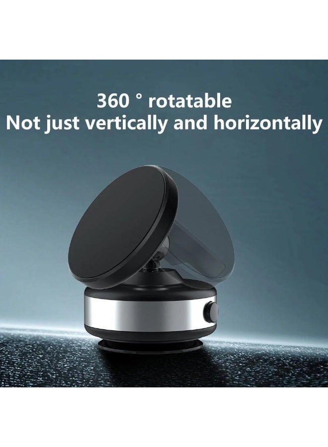 Vacuum Suction Phone Mount For Car Wireless Stand Magnetic Phone Holder For Car Black Rotation Magnetic Car Cell Phone Holder Suction Cup Car Phone Mount - Image 3