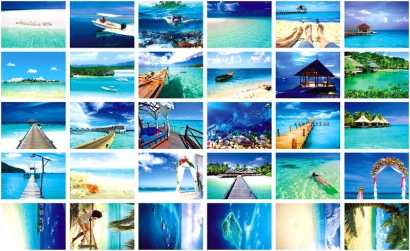 HOSTEESSCHOICE Travel postcards,Set of 30 Post cards variety pack depicting from Around the World Famous Travel Sites,Assorted Postcards Bulk, 4 x 6 -Maldives - Image 1