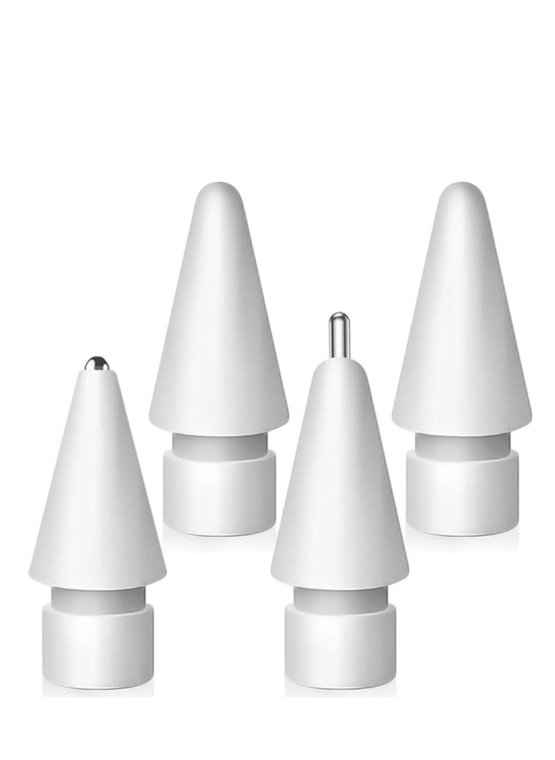 Replacement Tips for Apple Pencil 2nd Gen/1st Gen/USB-C/Apple Pencil Pro,No Wear Out Apple Pencil Tips,Metal Pencil Nibs for Precise Control-Pen Like 0.78mm Longer Tips for iPad Pencil-(4 Pack)  - Image 1