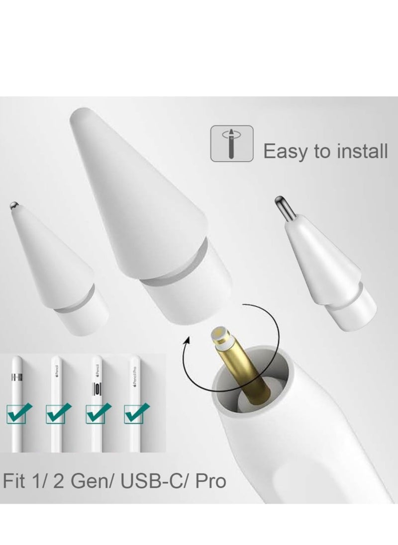 Replacement Tips for Apple Pencil 2nd Gen/1st Gen/USB-C/Apple Pencil Pro,No Wear Out Apple Pencil Tips,Metal Pencil Nibs for Precise Control-Pen Like 0.78mm Longer Tips for iPad Pencil-(4 Pack)  - Image 2