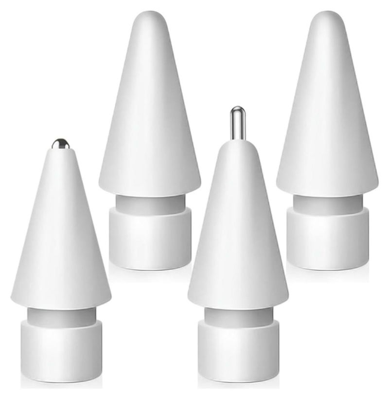 4-Piece Replacement Tips for Apple Pencil 2nd Gen/1st Gen/USB-C/Apple Pencil Pro,No Wear Out Apple Pencil Tips,Metal Pencil Nibs for Precise Control-Pen Like 0.78mm Longer Tips for iPad Pencil-(4 Pack) - Image 1