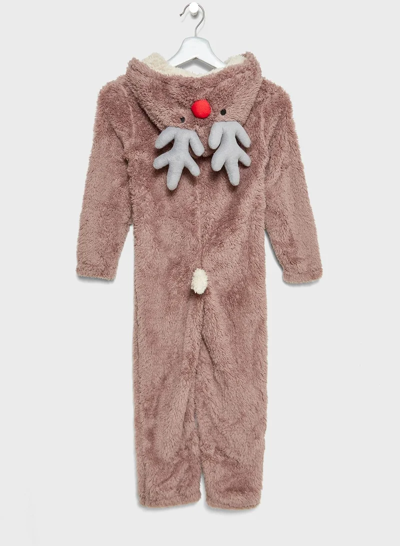 Lounge District Christmas Kids Reindeer Onesie