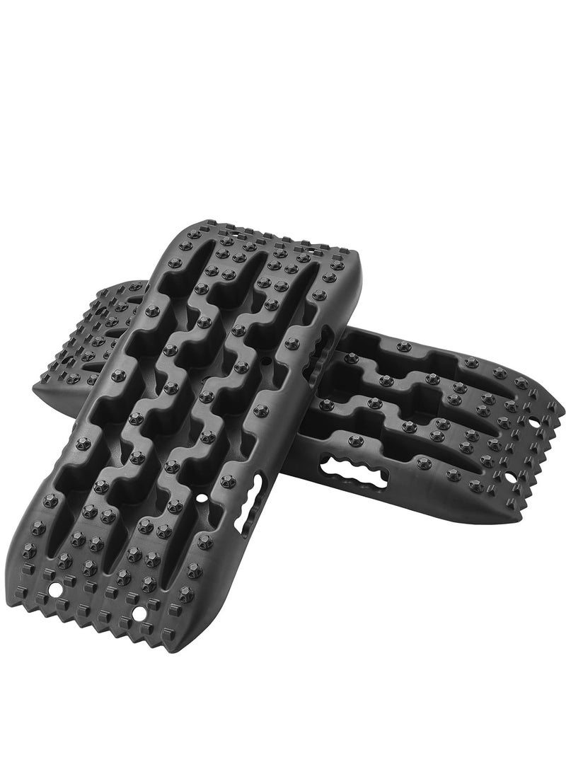 Generic 10 TON Traction Boards with PP Material, Recovery Boards for Off-road Vehicles/Cars/Pickups/SUVs/RVs, Pair Tire Traction Mats on Sand, Mud and Loose Terrain, Short, Black(2 PCS)  - Image 1