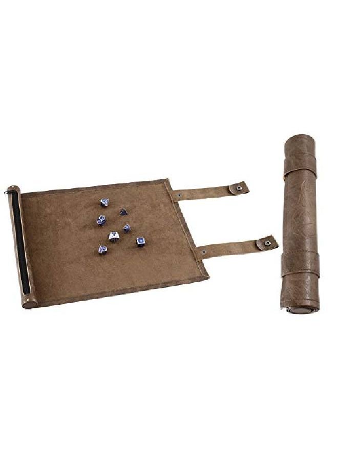 Forged Dice Co. Scroll Dice Tray And Rolling Mat With Zippered Dice Holder Storage Pouch Holds Up To 14 Metal Or Plastic Polyhedral Dice Compatible With Dnd And Dungeons & Dragons Game Dice  - Image 2