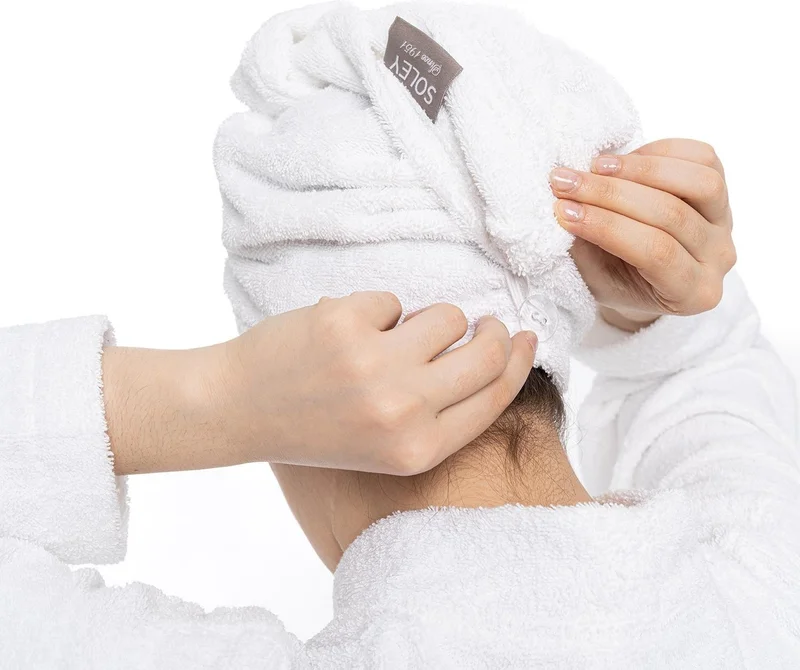 Soley | Talya | Extra Soft Cotton Hair Towel - Bone