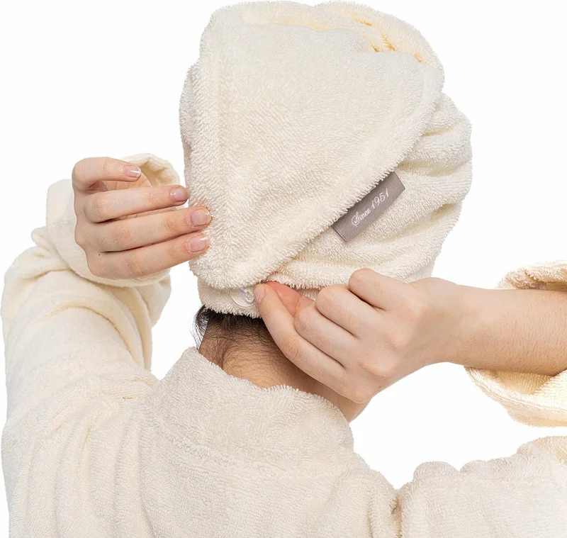 Soley | Talya | Extra Soft Cotton Hair Towel - Bone