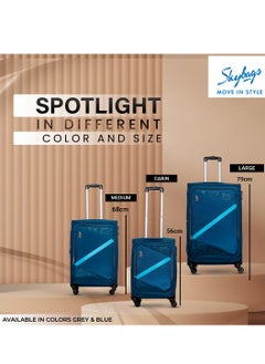 Set of 2 Luggage | Spotlight 4W Str (E) |360° 4 Wheels Polyester Soft Sided Spinner Trolleys- Cabin-20 Inch| Large- 28 Inch| Blue - pzsku/Z7EECDAA1EDC8C7852FE5Z/45/_/1739363471/73559fb6-7435-4f46-a545-35926cb6341e