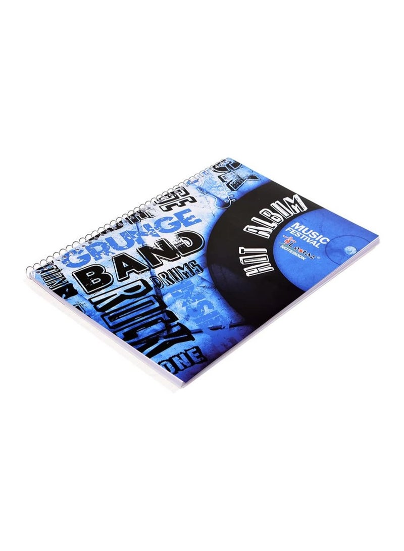 دفتر رياضيات حلزوني عالي الجودة A4-Mix (1/2 مربع) 21*29.7 سم 80 ورقة - متعدد الألوان - Image 1