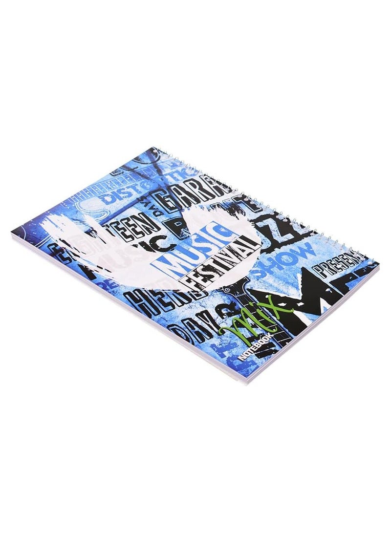 دفتر رياضيات حلزوني عالي الجودة A4-Mix (1/2 مربع) 21*29.7 سم 80 ورقة - متعدد الألوان - Image 2