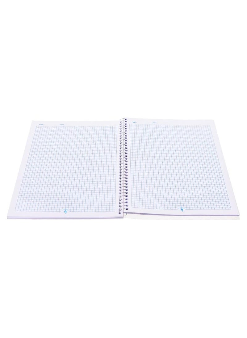 دفتر رياضيات حلزوني عالي الجودة A4-Mix (1/2 مربع) 21*29.7 سم 80 ورقة - متعدد الألوان - Image 3