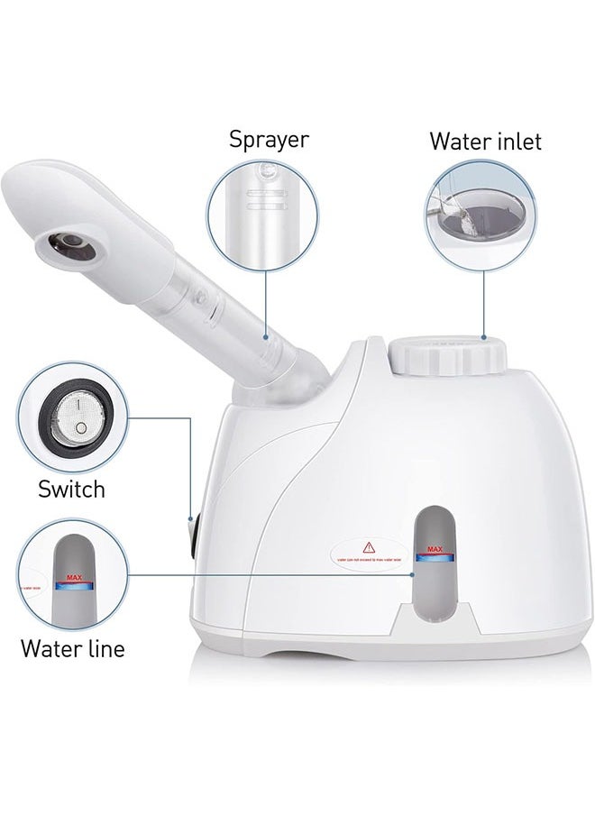 Arabest Face Steamer with 360° Rotatable Sprayer,Hot Mist Humidifier Steamer,Portable Facial Steamer for Personal Care,Use at Home or Salon  - Image 2