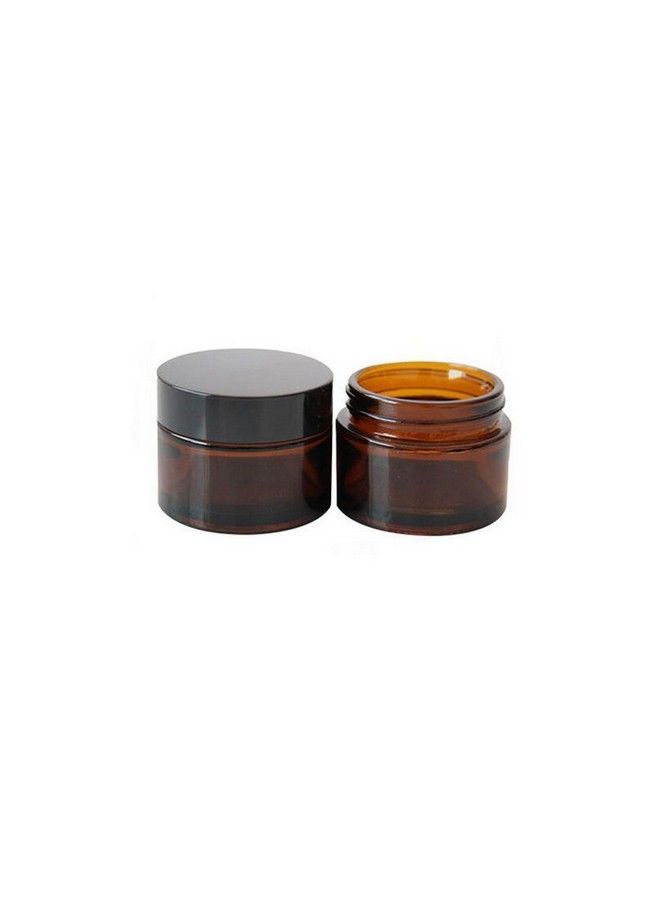 UPSTORE 4Pcs (30Ml/1Oz) Amber Empty Glass Beauty Care Skin Cream Jar Pot With Black Plastic Screw Cap Dispenser Containers Refillable Travel Makeup Sample Vials Bottle For Eye Facial Essence Essential Oil  - Image 3