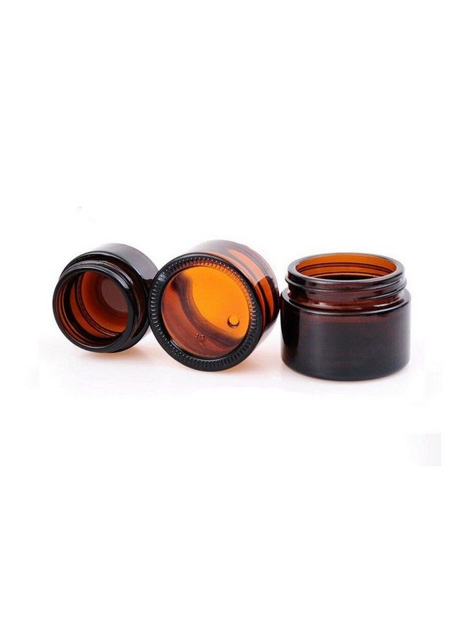 UPSTORE 4Pcs (30Ml/1Oz) Amber Empty Glass Beauty Care Skin Cream Jar Pot With Black Plastic Screw Cap Dispenser Containers Refillable Travel Makeup Sample Vials Bottle For Eye Facial Essence Essential Oil  - Image 4