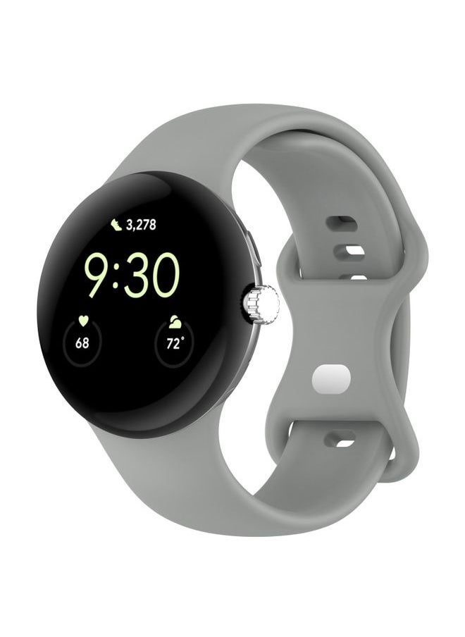Generic - Replacement Strap For Google Pixel Watch 2 Solid Color Silicone Watch Band, Size:L Size Grey - Image 1