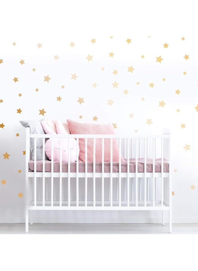 Raxoom BPA Peel-and-Stick Assorted Metallic Matte Gold Stars Vinyl Wall Decal Set, 240 ct. - Image 1