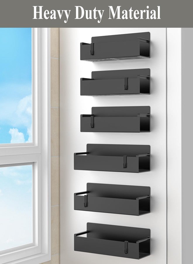 HuggieGems 6 Pack Magnetic Spice Rack Organizer for Refrigerator and Oven, Black Fridge Organizers and Storage for Kitchen - Image 4