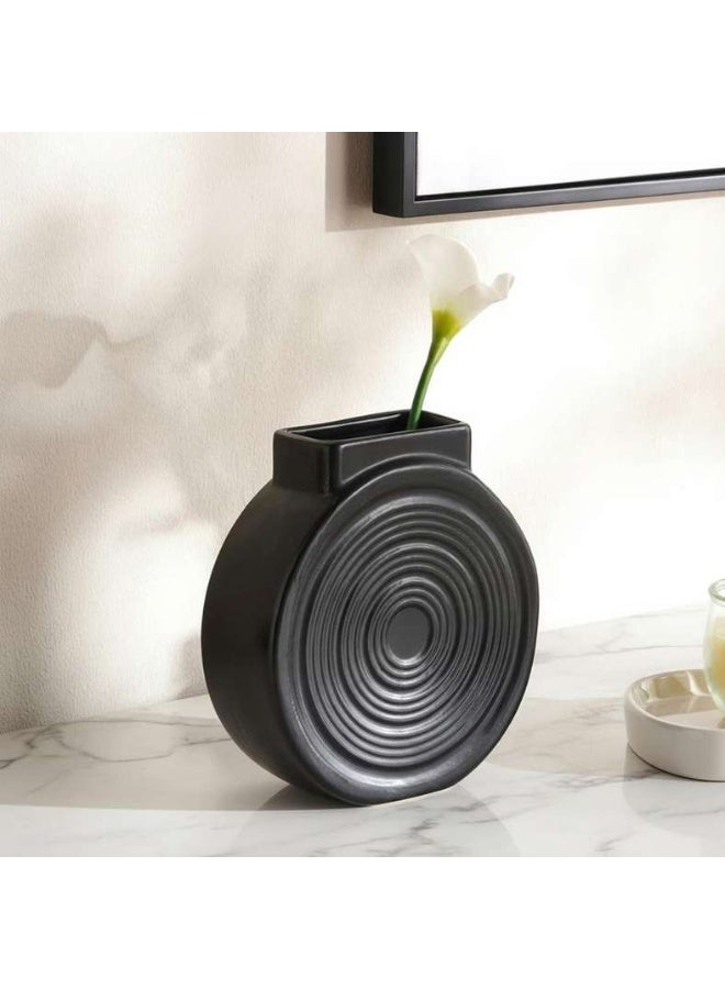 Pan Home مزهرية كوا السيراميكية - أسود - Image 1