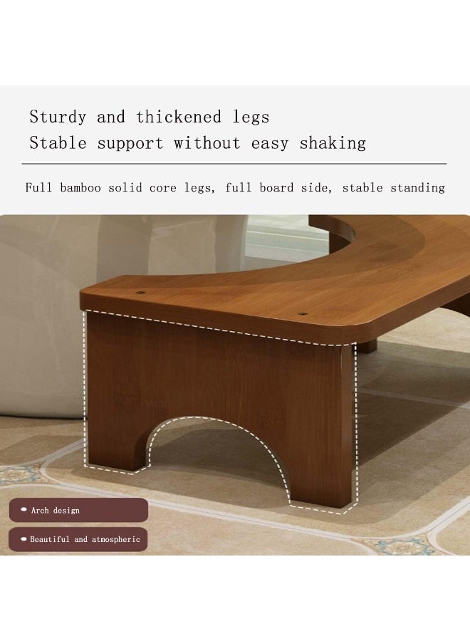 Wooden Toilet Squat Stool Footrest, Non-Slip Anti-Constipation Bathroom Footstool for Adults, Tea Color - Image 5
