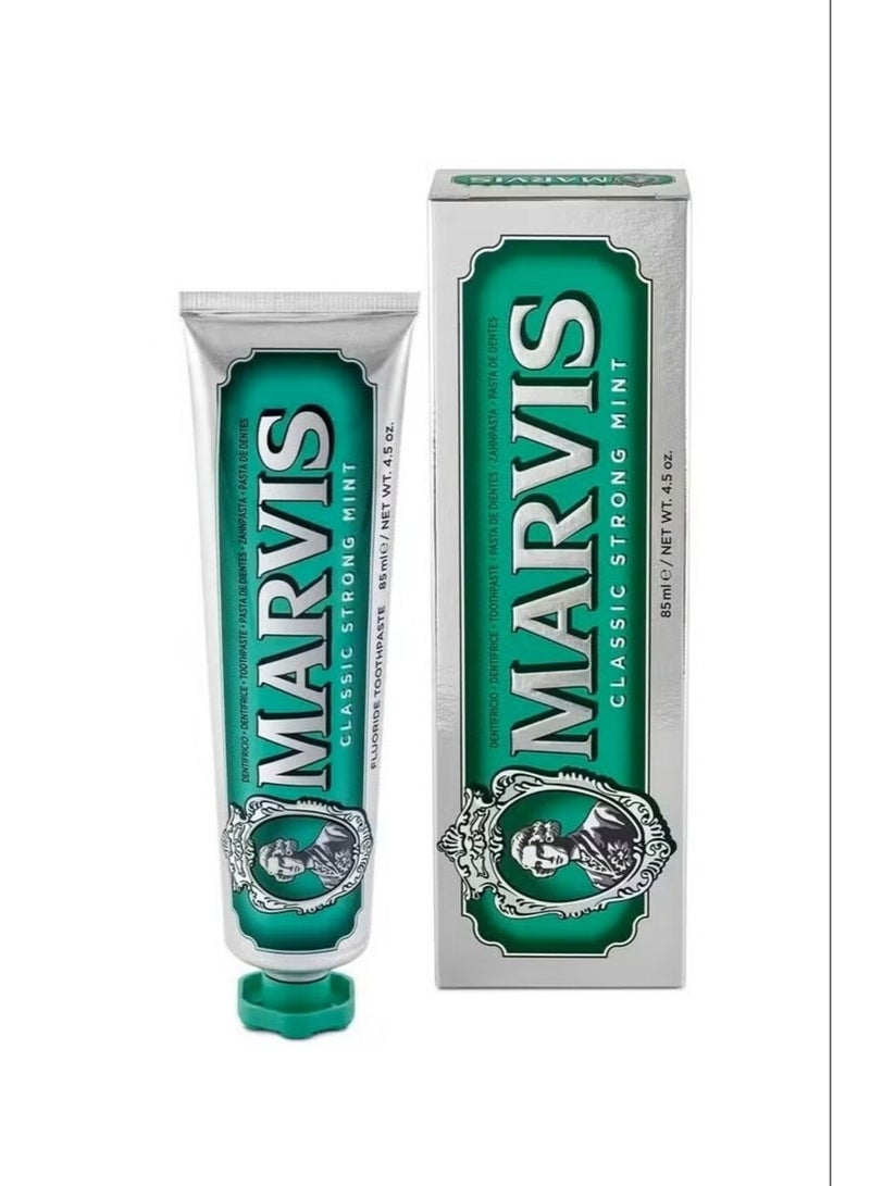 مارفيس معجون أسنان النعناع القوي الكلاسيكي ، طازجة شديدة ، إزالة اللوحة ، ابتسامة أبيضة لامعة 85 مل - Image 1