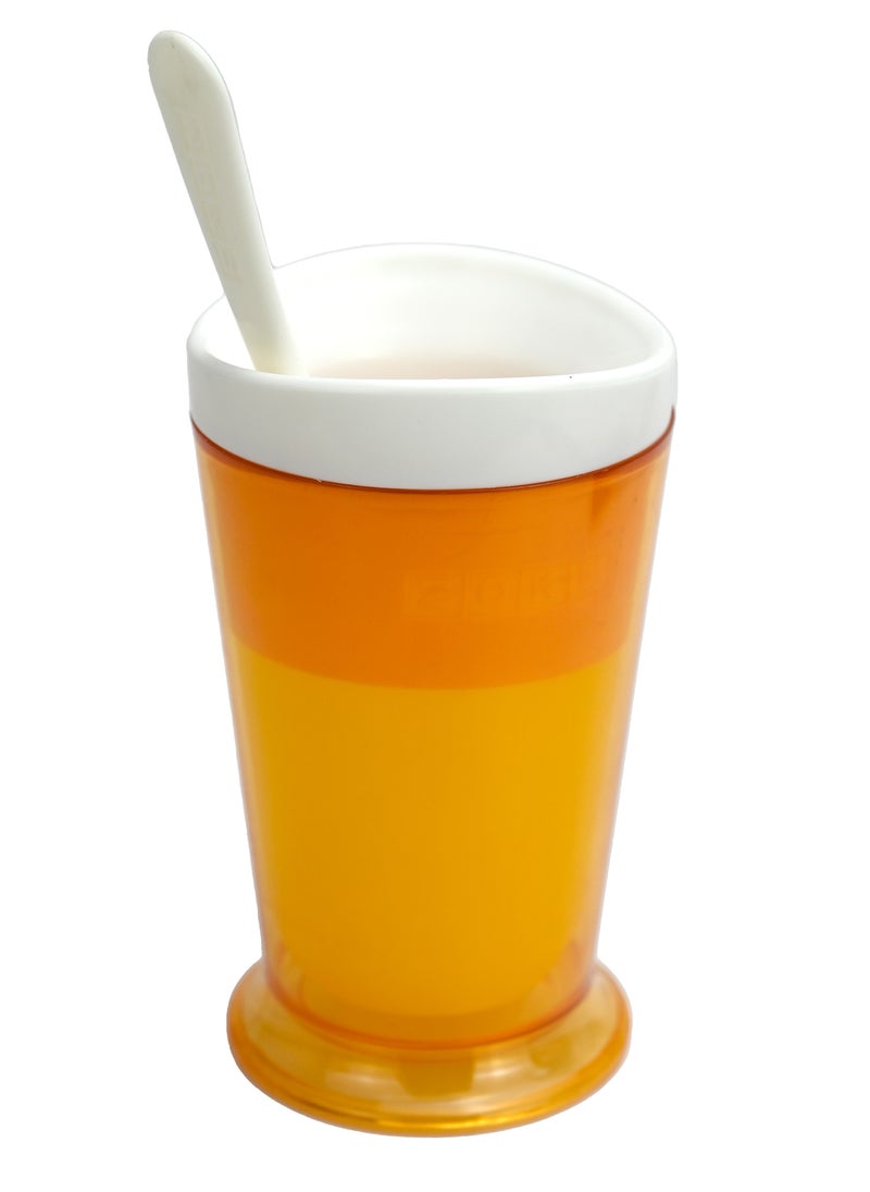 ZOKU - Orange Slush Maker Kitchen Essential, Slushie Cup for Travel with Lid, Ice Cream & Shake Maker Slushy Machine Ice Cup, Green Slushy Cup for Home, Easy Slushy Maker Cup for Kids - Image 1