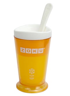 Orange Slush Maker Kitchen Essential, Slushie Cup for Travel with Lid, Ice Cream & Shake Maker Slushy Machine Ice Cup, Green Slushy Cup for Home, Easy Slushy Maker Cup for Kids