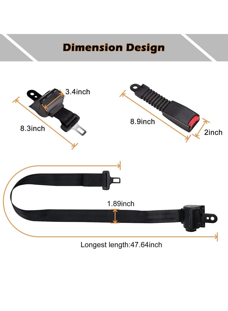 Golf Cart Seat Belts, Retractable 47.64 Universal for EZGO TXT RXV, Yamaha, Club Car, UTV, ATV (1 Set) - Image 4