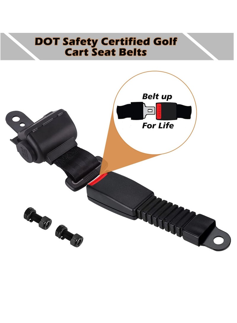 Golf Cart Seat Belts, Retractable 47.64 Universal for EZGO TXT RXV, Yamaha, Club Car, UTV, ATV (1 Set) - Image 5