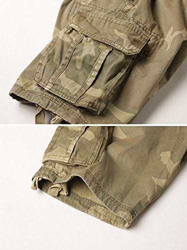 AKARMY Men's Camo Cargo Shorts Outdoor Multi-Pocket Cotton Casual Shorts with No Belt 8062 C34 Retro Camo Thin 34 - Image 5