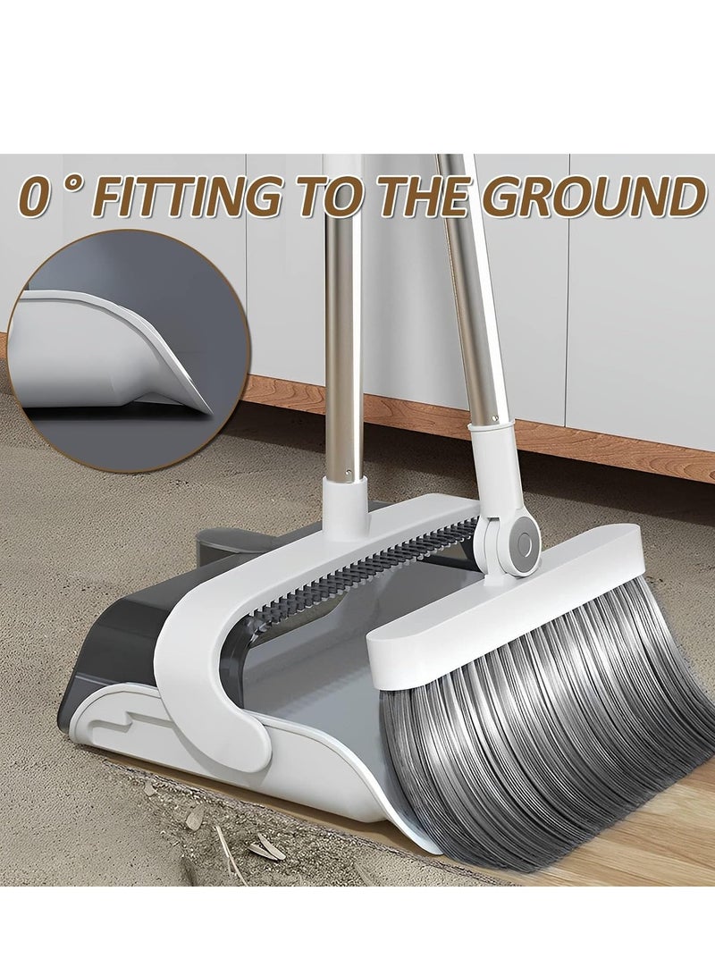 Adjustable Broom and Dustpan Set with 180 Degree Rotating Brush and Standing Dust Pan for Efficient Indoor and Outdoor Cleaning - Image 4