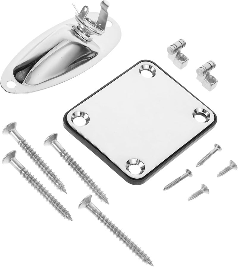 1set Electric Guitar Jack Plate with Screws Ship Shaped Socket for Enhanced Tone Smooth Easy Installation Construction for Guitar and Bass Replacement - Image 1