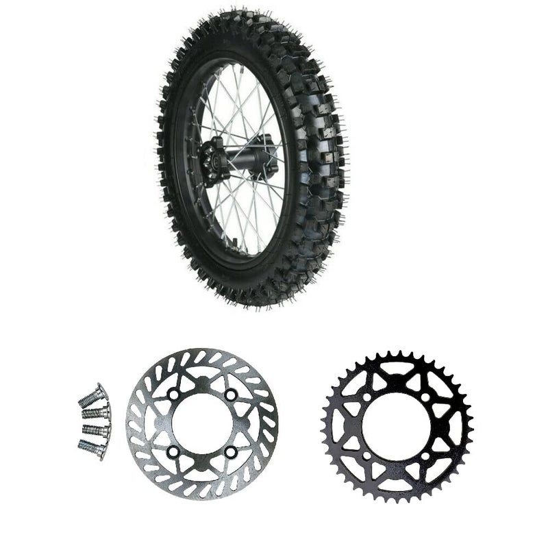 RedCap 16" Rear Wheel tire Assembly Includes Brake Rotor and 428 Sprocket For Dirt Pit Bike 90/100-16 125cc 140cc 150cc Apollo RXF 150 SSR XR CRF TaoTao (16 Inch) - Image 2