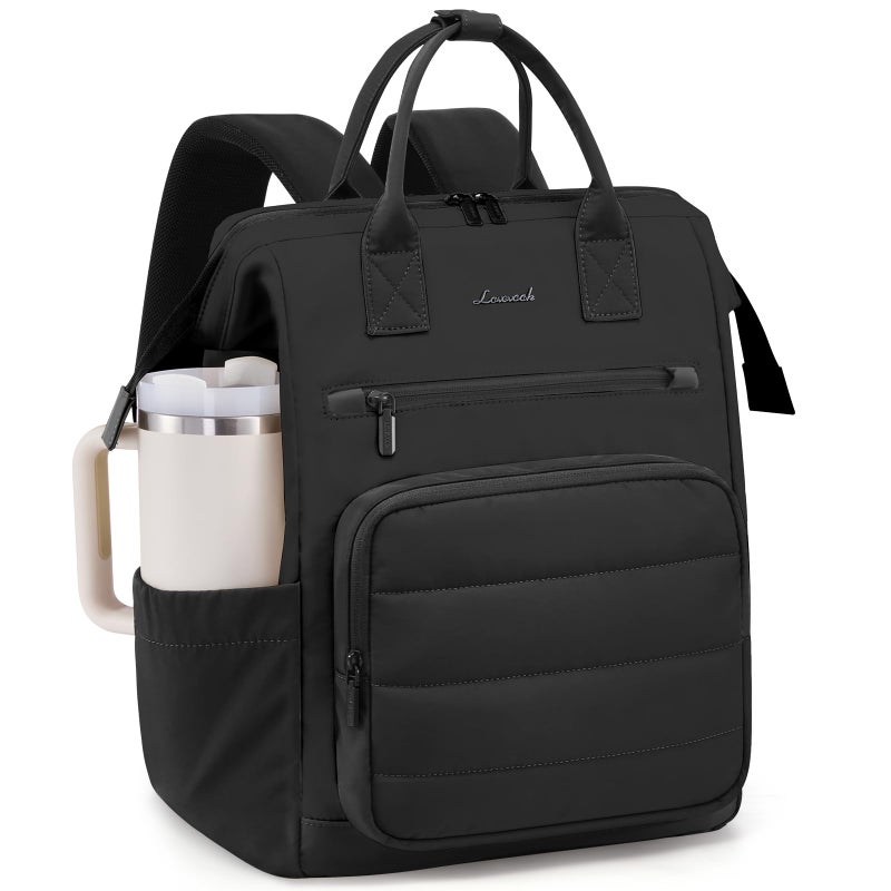 LOVEVOOK Puffer Laptop Backpack for Women, 15.6 Inch Work Backpack purse for Nurse Teacher, College Back to School Bookbag for Teen Girls, Personal Item Travel Bag Computer Daypack for Daily Commute - Image 1