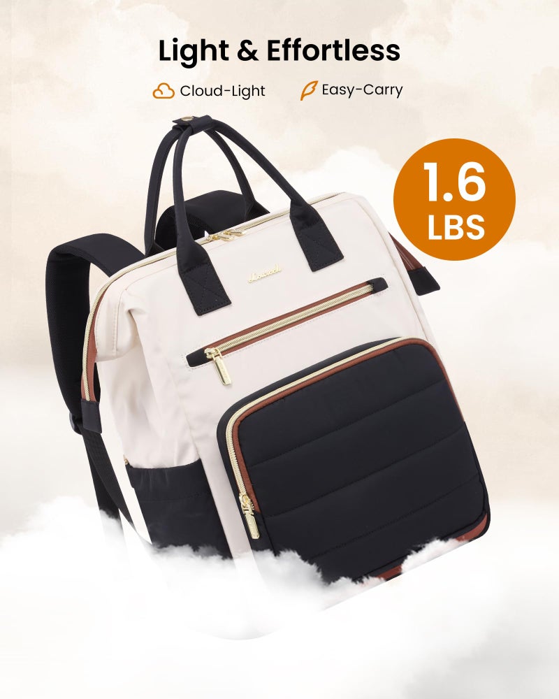 LOVEVOOK Puffer Laptop Backpack for Women, 15.6 Inch Work Backpack purse for Nurse Teacher, College Back to School Bookbag for Teen Girls, Personal Item Travel Bag Computer Daypack for Daily Commute - Image 3