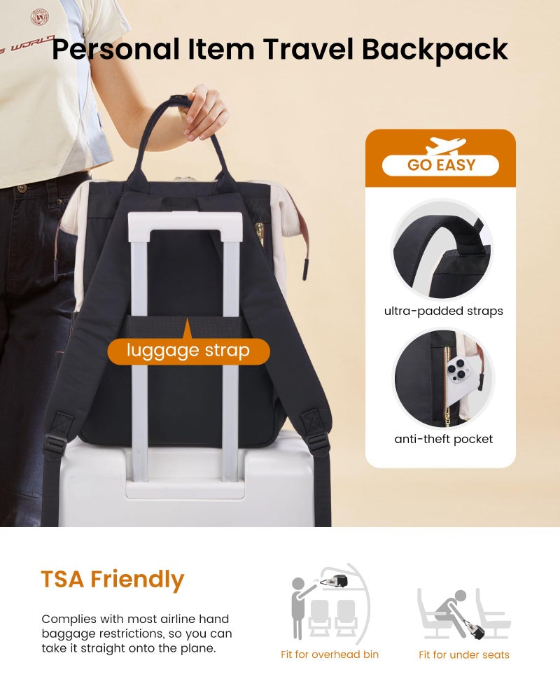 LOVEVOOK Puffer Laptop Backpack for Women, 15.6 Inch Work Backpack purse for Nurse Teacher, College Back to School Bookbag for Teen Girls, Personal Item Travel Bag Computer Daypack for Daily Commute - Image 5