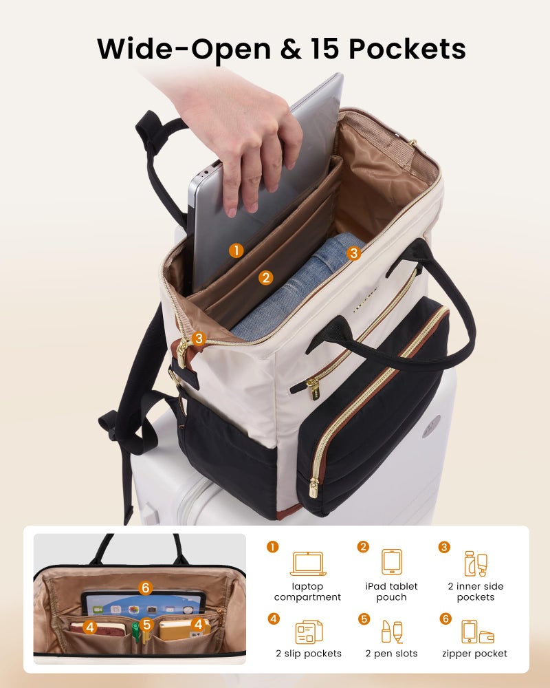 LOVEVOOK Puffer Laptop Backpack for Women, 15.6 Inch Work Backpack purse for Nurse Teacher, College Back to School Bookbag for Teen Girls, Personal Item Travel Bag Computer Daypack for Daily Commute - Image 2