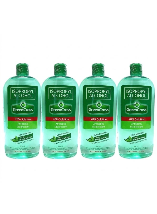 Green Cross Isopropyl Alcohol 70% with Moisturizer (500ml, Pack of 4)