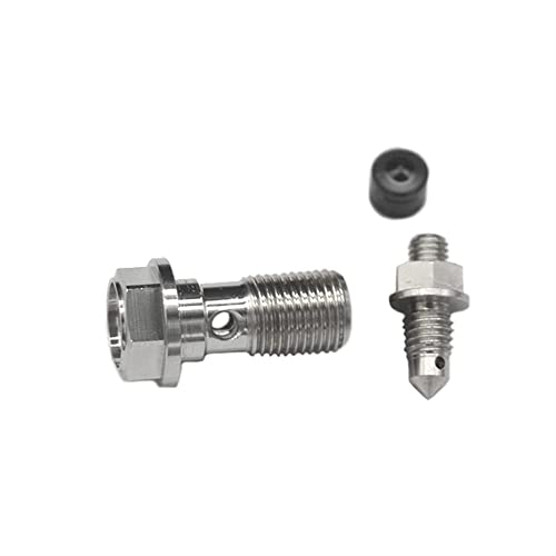 LE LEFOSSI Universal M10x1.25mm Stainless Steel Banjo Bolts Bleed Screw, Motorcycle Brake Master Cylinder Caliper Bleed Screw, Nipple Banjo - Image 4