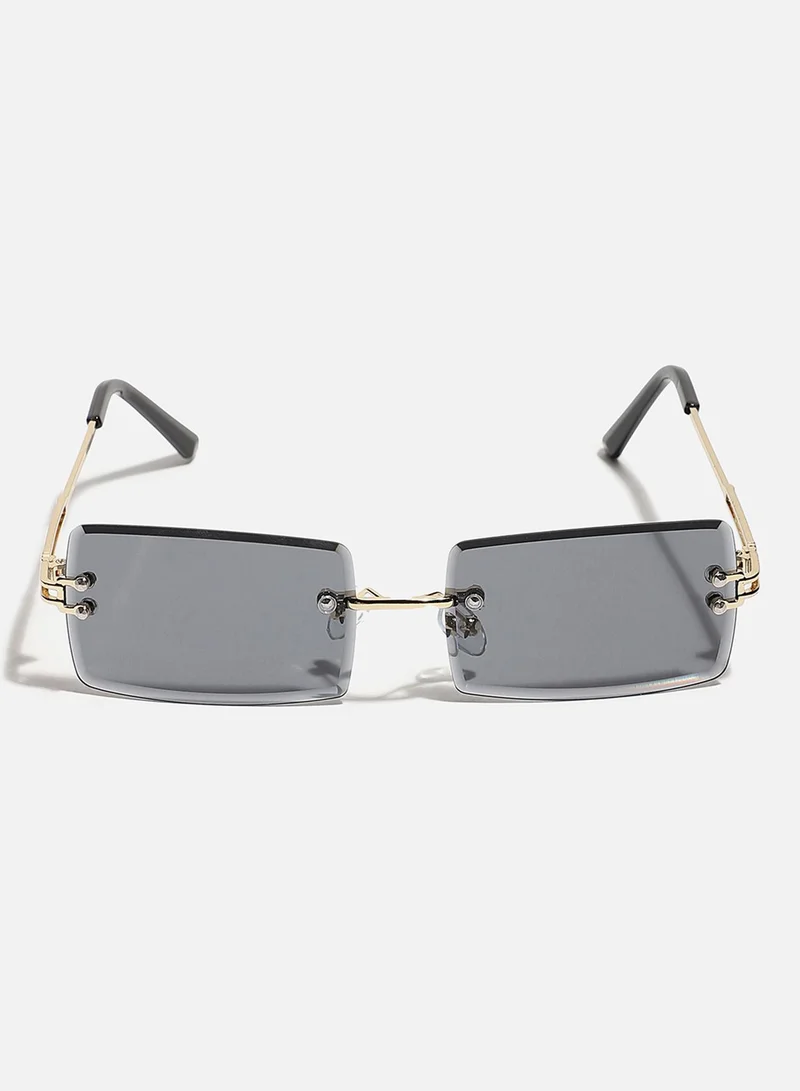 Haute Sauce Black Rectangular Sunglass