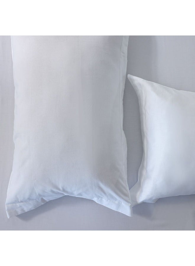 DANUBE HOME Serene 3 - Pieces Cotton Queen Fitted Sheet Set Soft, Breathable, And Comfortable Bedding Stylish Queen Fitted sheet And 2 Pillow Cover - White - 160x200 + 35 cm, 50x75 cm - Image 1