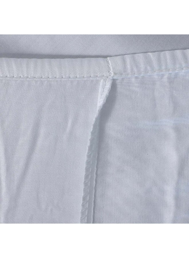 DANUBE HOME Serene 3 - Pieces Cotton Queen Fitted Sheet Set Soft, Breathable, And Comfortable Bedding Stylish Queen Fitted sheet And 2 Pillow Cover - White - 160x200 + 35 cm, 50x75 cm - Image 4