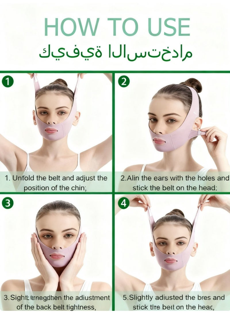 NoorTech Reusable V Line Face Mask, Facial Lifting and Tightening Strap - Double Chin Reducer - V Line Face Slimming Belt Lifting Chin Belt - Image 2