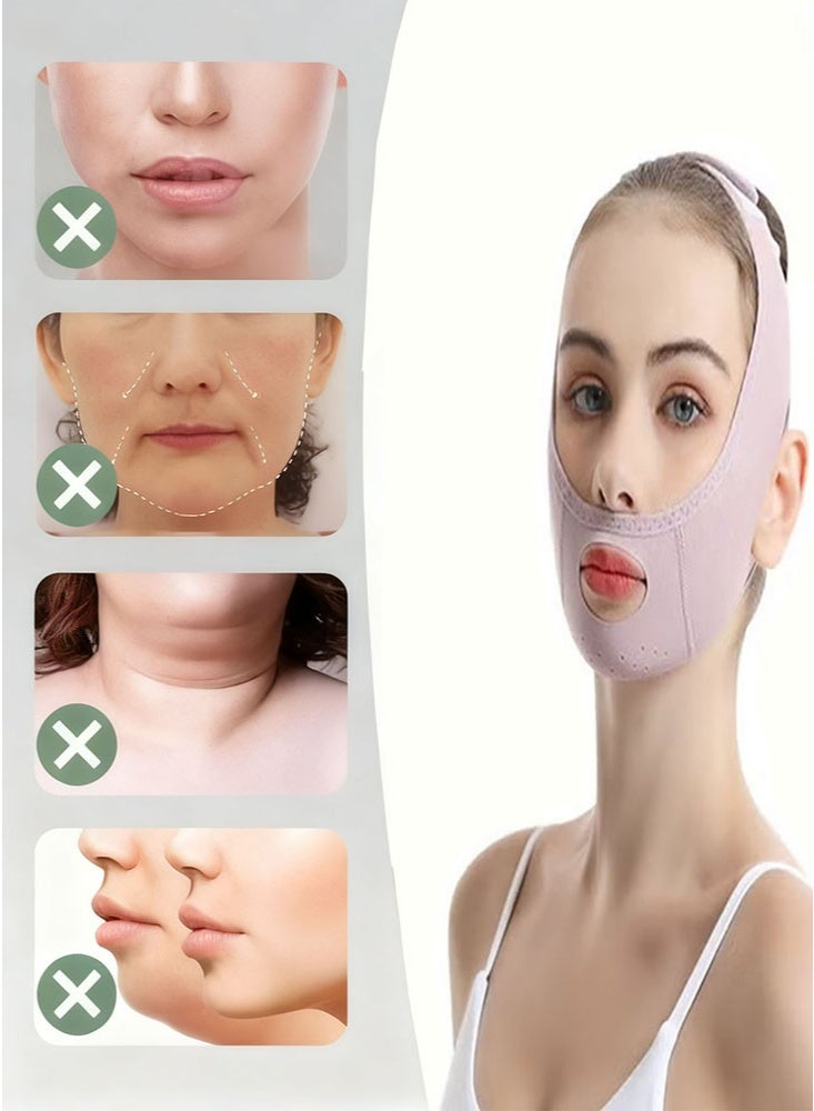 NoorTech Reusable V Line Face Mask, Facial Lifting and Tightening Strap - Double Chin Reducer - V Line Face Slimming Belt Lifting Chin Belt - Image 3