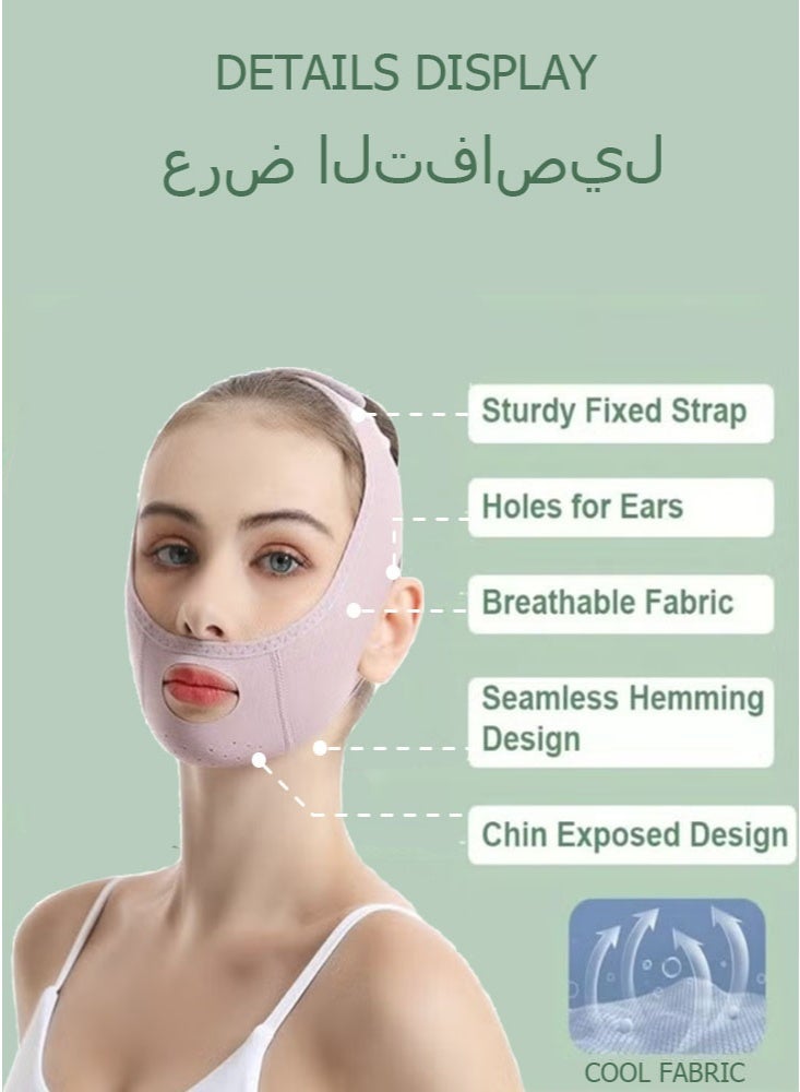 NoorTech Reusable V Line Face Mask, Facial Lifting and Tightening Strap - Double Chin Reducer - V Line Face Slimming Belt Lifting Chin Belt - Image 4