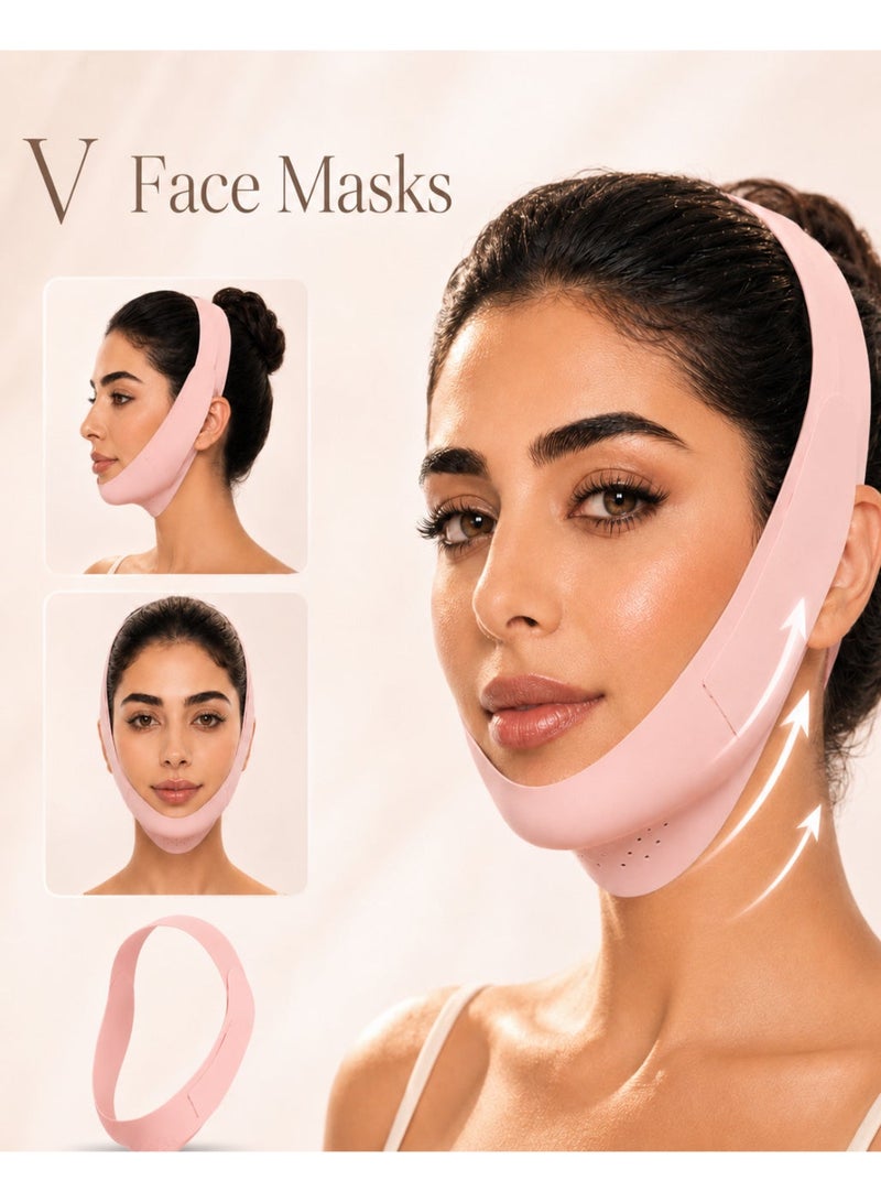 NoorTech Reusable V Line Face Mask, Facial Lifting and Tightening Strap - Double Chin Reducer - V Line Face Slimming Belt Lifting Chin Belt - Image 1